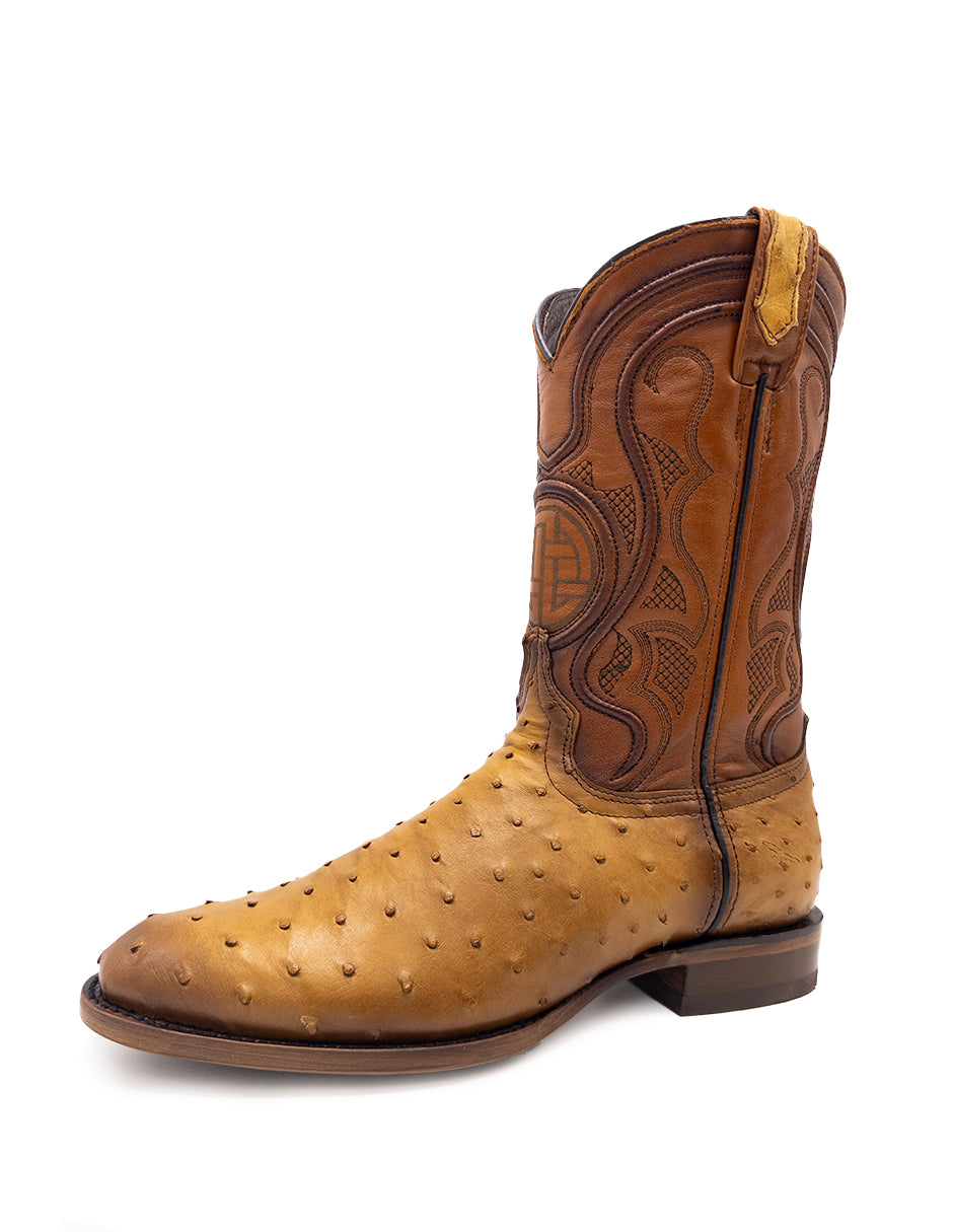 Avestruz Original Oval-Tacoma Camel Para Caballero