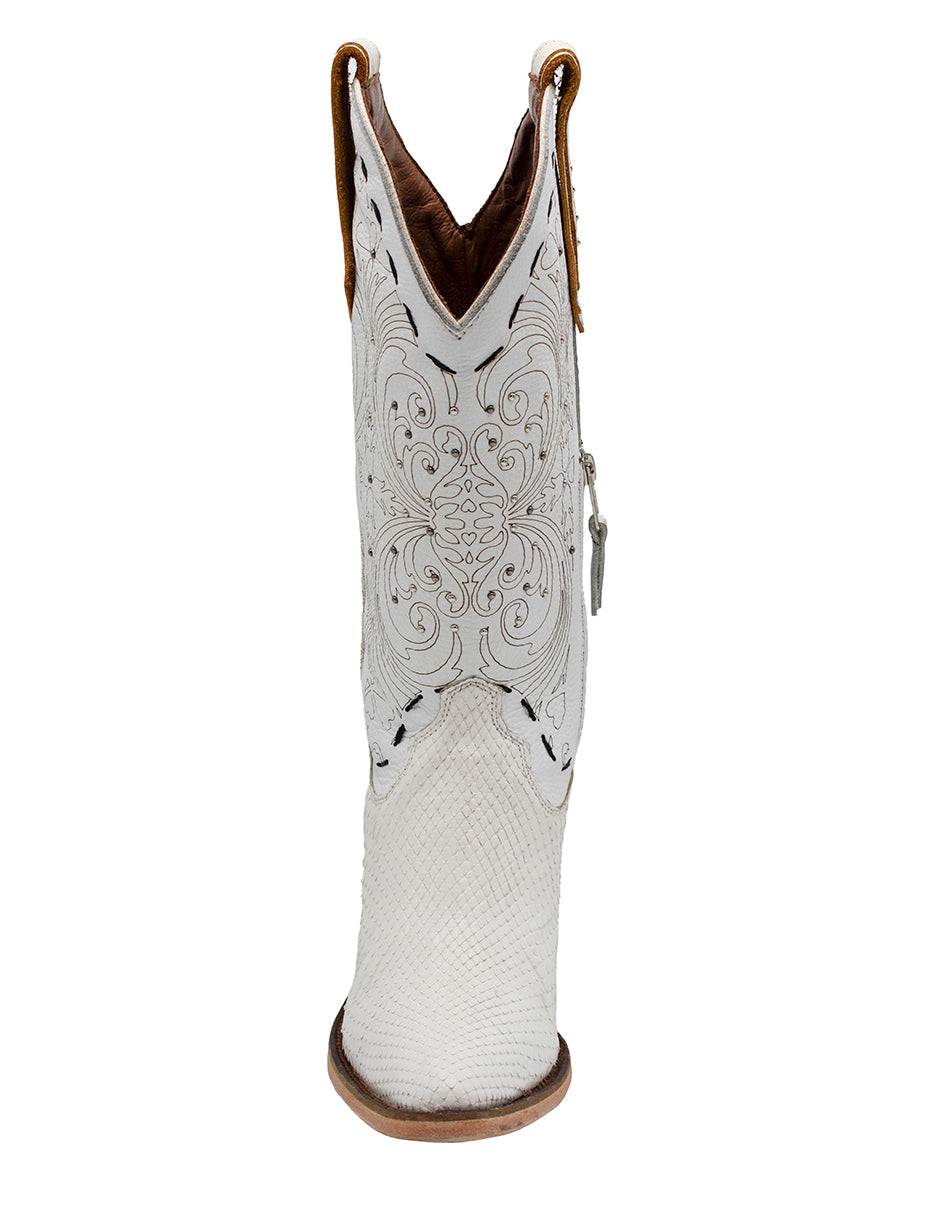 Bota Pitón Blanco para Dama