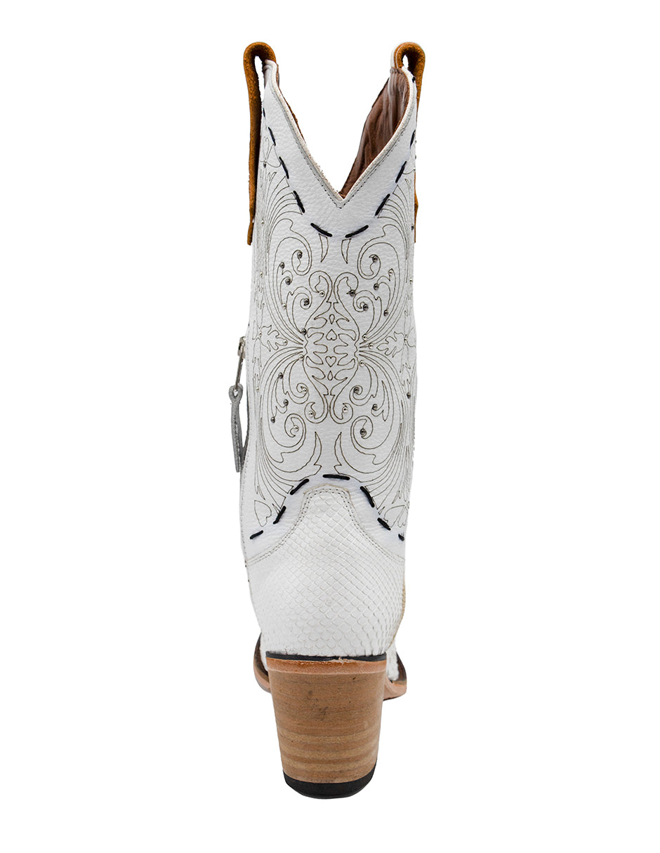 Bota Pitón Blanco para Dama