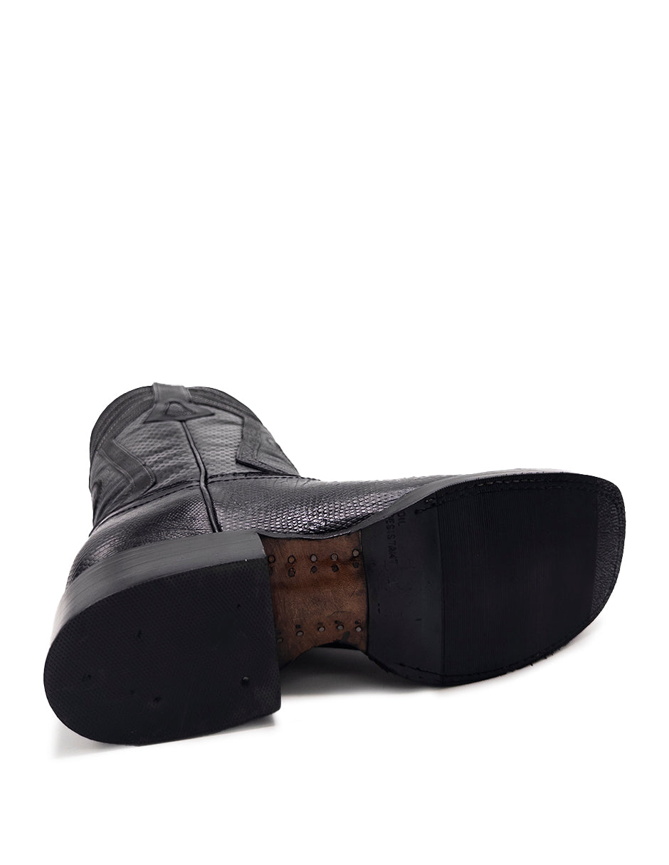 Bota Lizard Negra Punta Bulldog Para Caballero