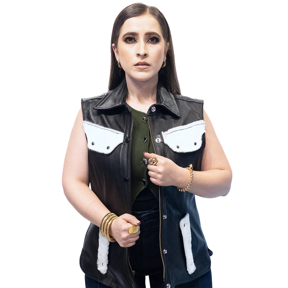 Wild West Vest  (Chaleco Negro Pelo) para Dama
