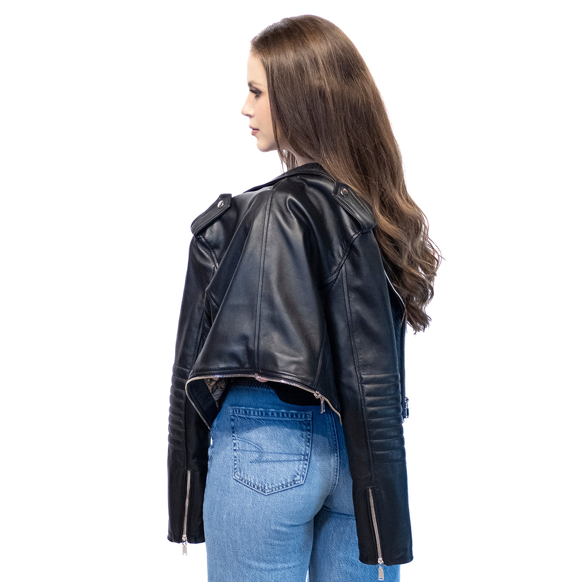 Chamarra Biker 2 en 1 Negra para Dama (Corte Slim)