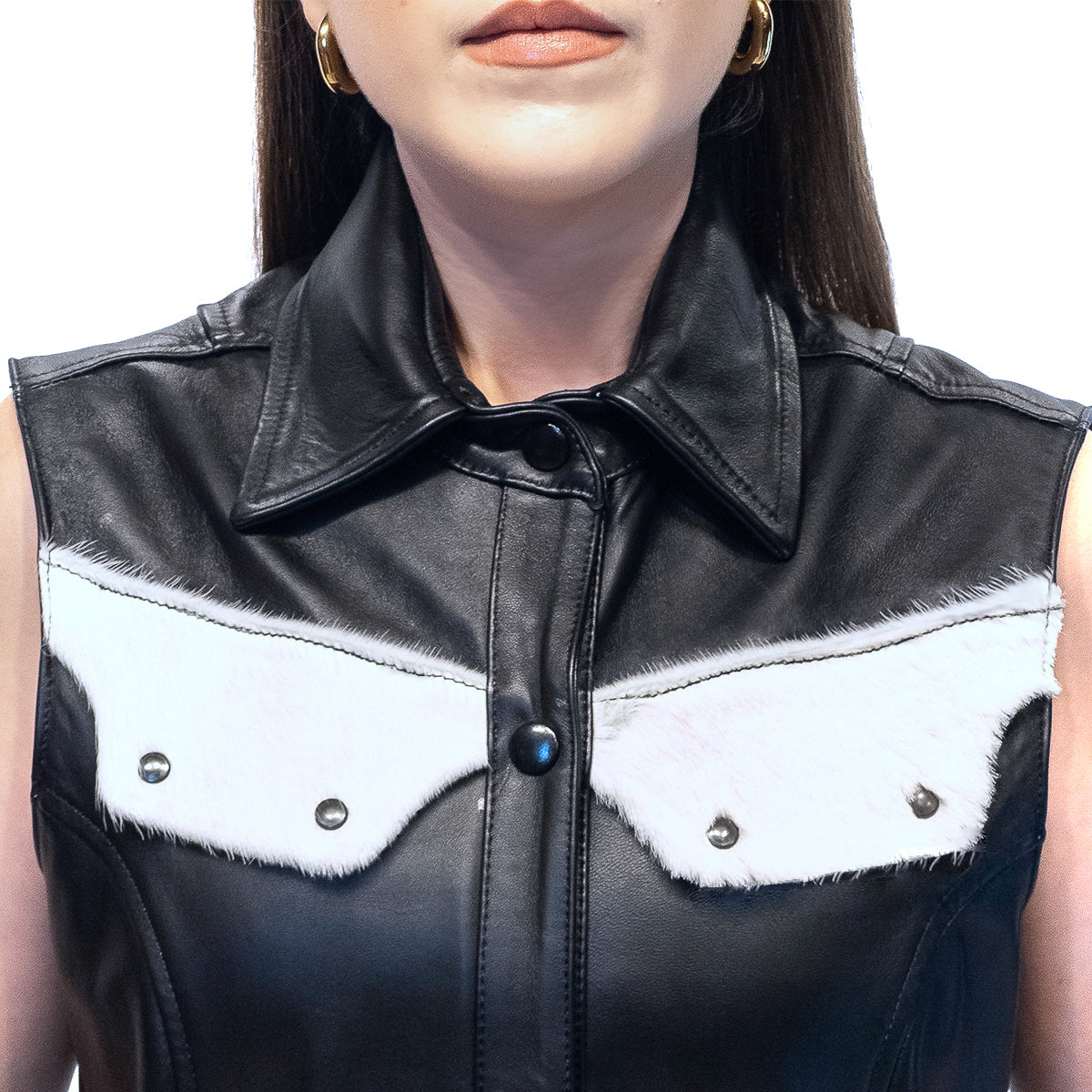 Wild West Vest  (Chaleco Negro Pelo) para Dama