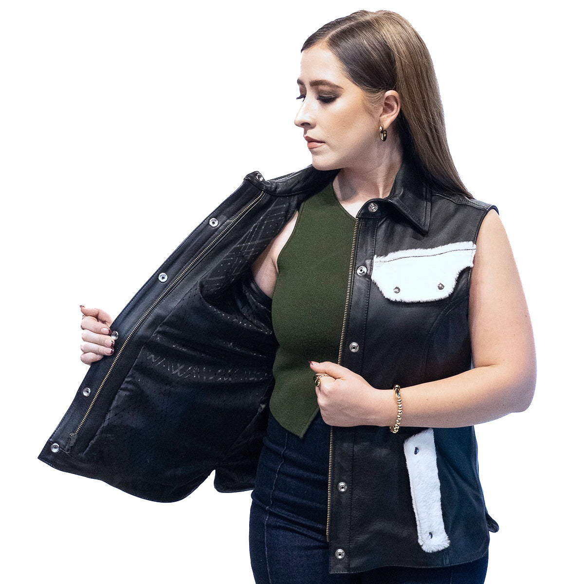 Wild West Vest  (Chaleco Negro Pelo) para Dama
